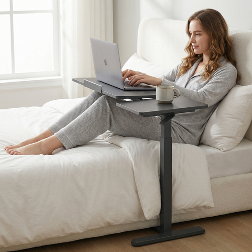 YoYo Casa FA116 Mobile Pneumatic Desk with Tilting Desktop – Black