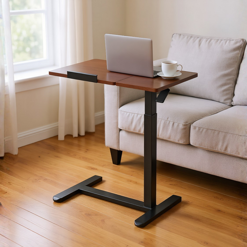 YoYo Casa FA116 Mobile Pneumatic Desk with Tilting Desktop – Dark Walnut
