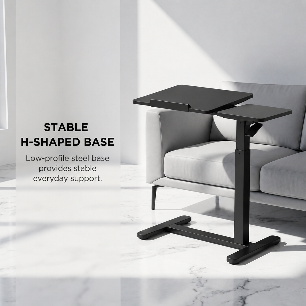 YoYo Casa FA116 Mobile Pneumatic Desk with Tilting Desktop – Black