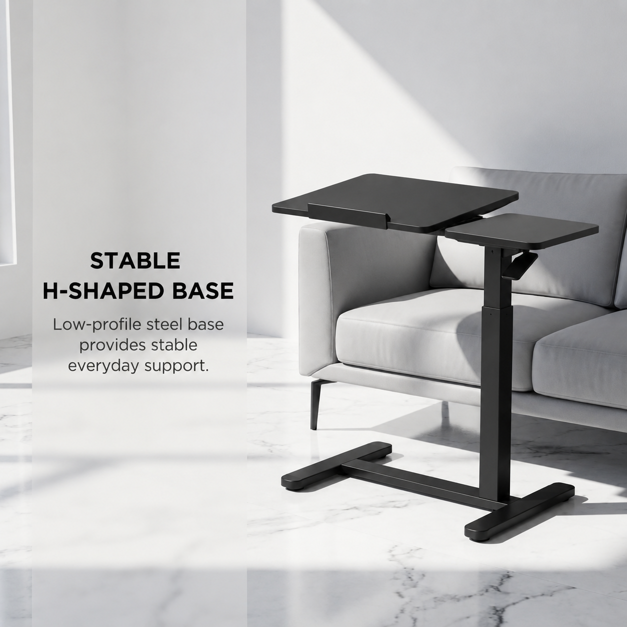 YoYo Casa FA116 Mobile Pneumatic Desk with Tilting Desktop – Black