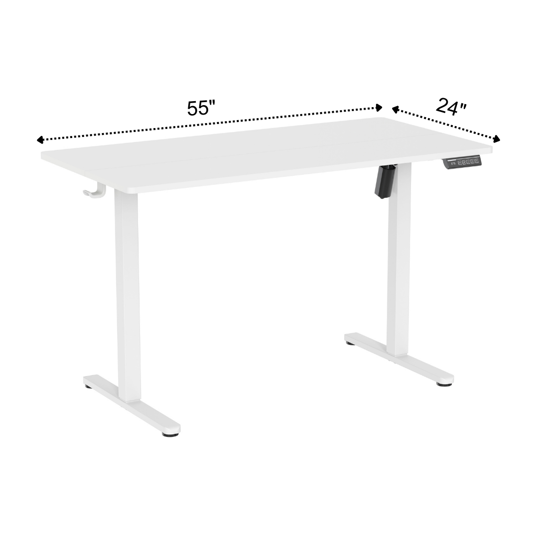YoYo Casa 55-Inch Electric Standing Desk with 3 Memory Presets – White