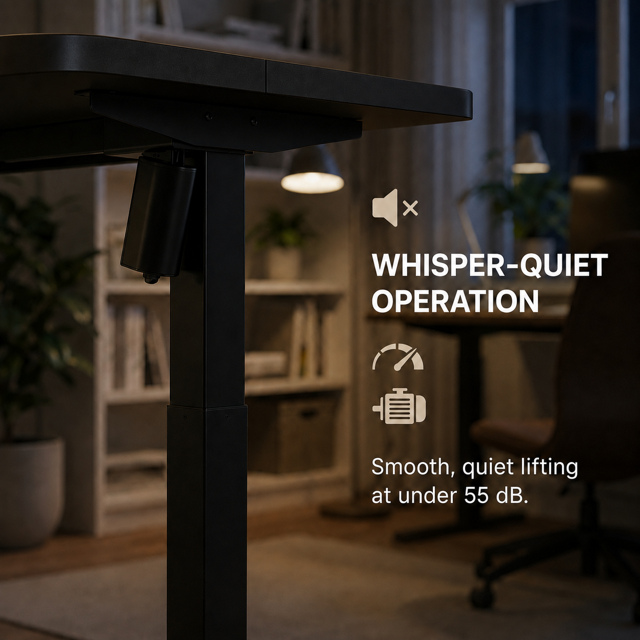 YoYo Casa 55-Inch Electric Standing Desk with 3 Memory Presets – Black