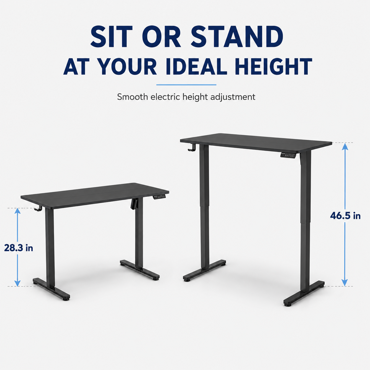 YoYo Casa 55-Inch Electric Standing Desk with 3 Memory Presets – Black