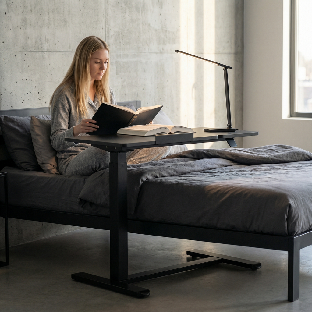 YoYo Casa FA116 Mobile Pneumatic Desk with Tilting Desktop – Black