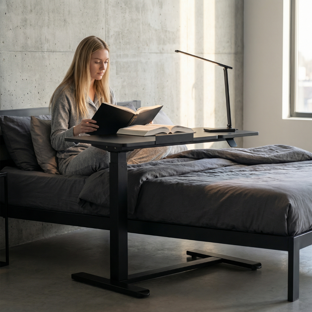YoYo Casa FA116 Mobile Pneumatic Desk with Tilting Desktop – Black