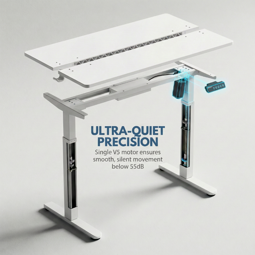 YoYo Casa 55-Inch Electric Standing Desk with 3 Memory Presets – White