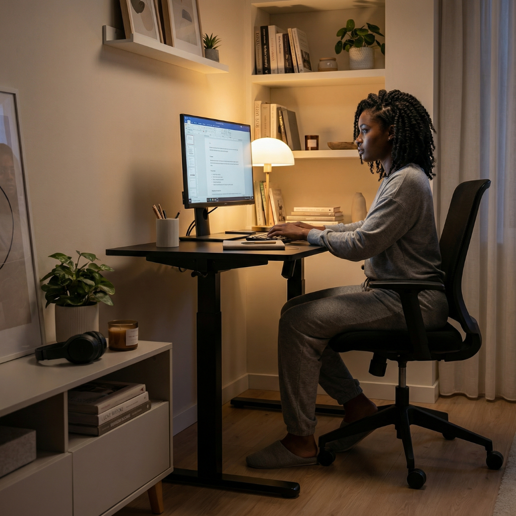 YoYo Casa 55-Inch Electric Standing Desk with 3 Memory Presets – Black