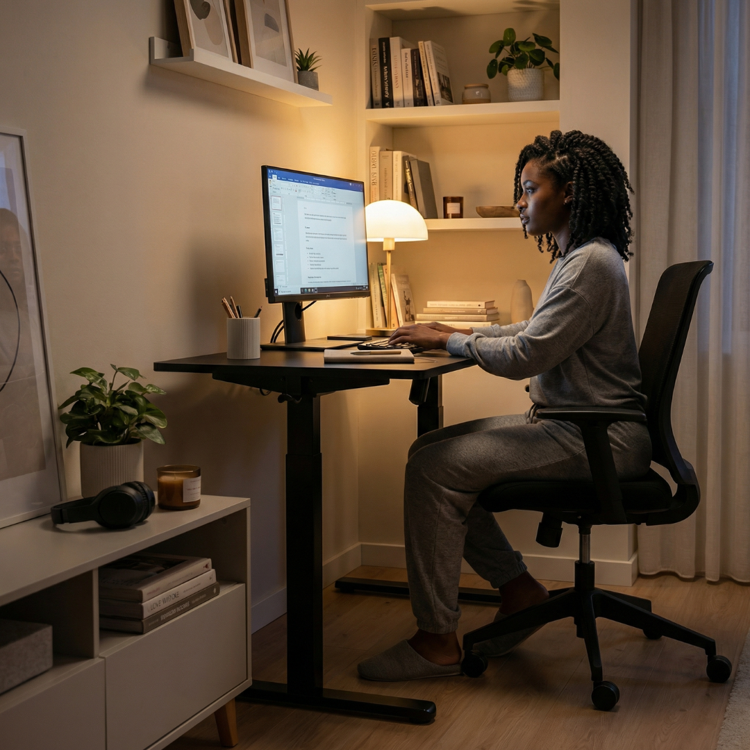 YoYo Casa 55-Inch Electric Standing Desk with 3 Memory Presets – Black